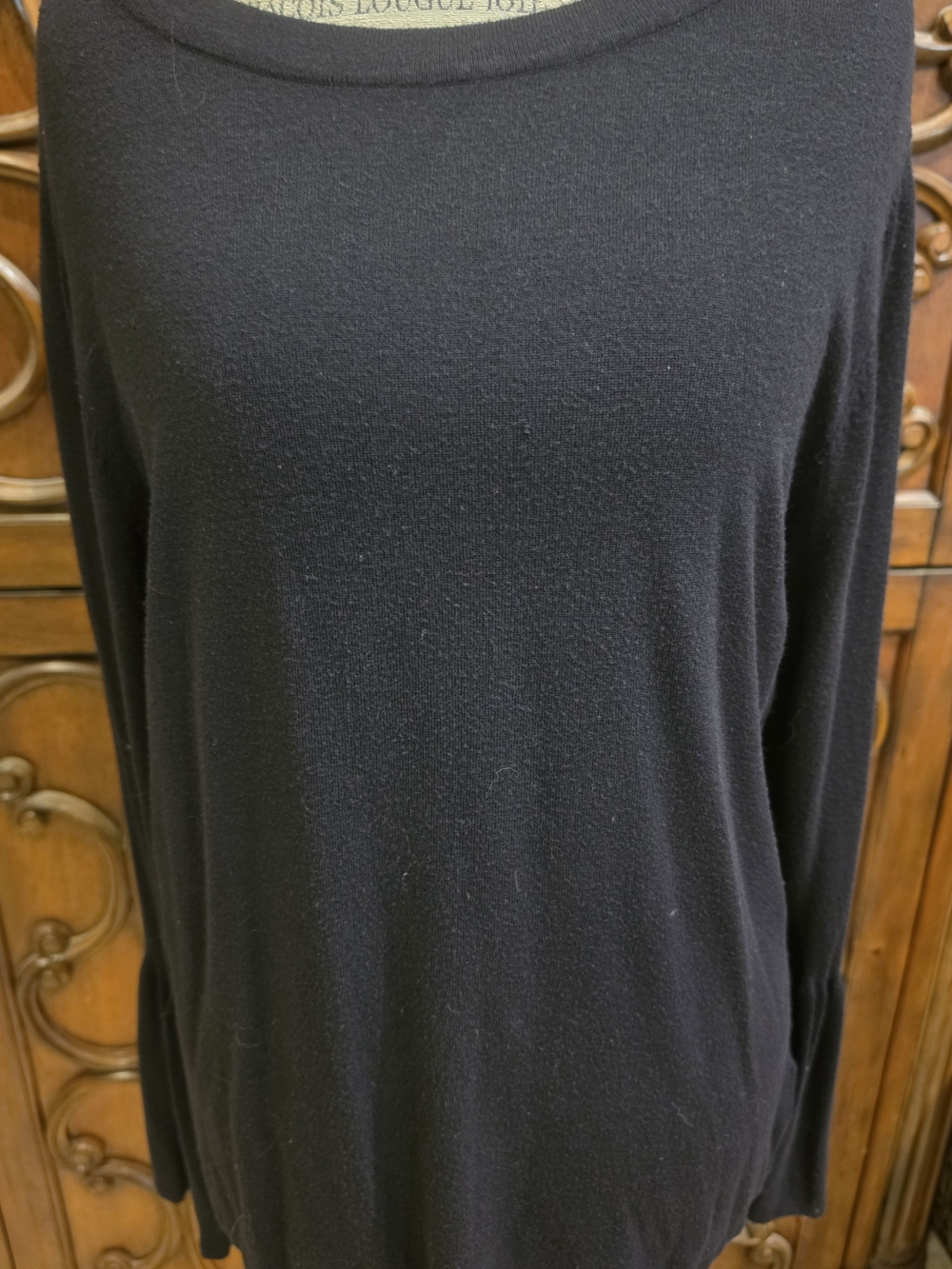 Worthington Black Scoop Neck Long-Sleeve Sweater With Bell Sleeves